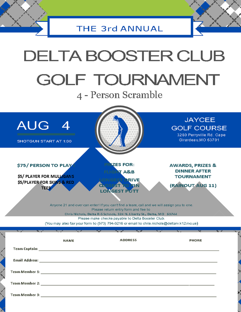 Booster Club Golf Sign Up